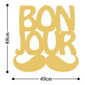 Decoratiune de perete, Bonjur, Metal, Dimensiune: 49 x 49 cm, Auriu