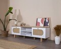 Comoda TV, Wolina, Bohem, 55x180x41 cm, MDF , Alb / Stejar