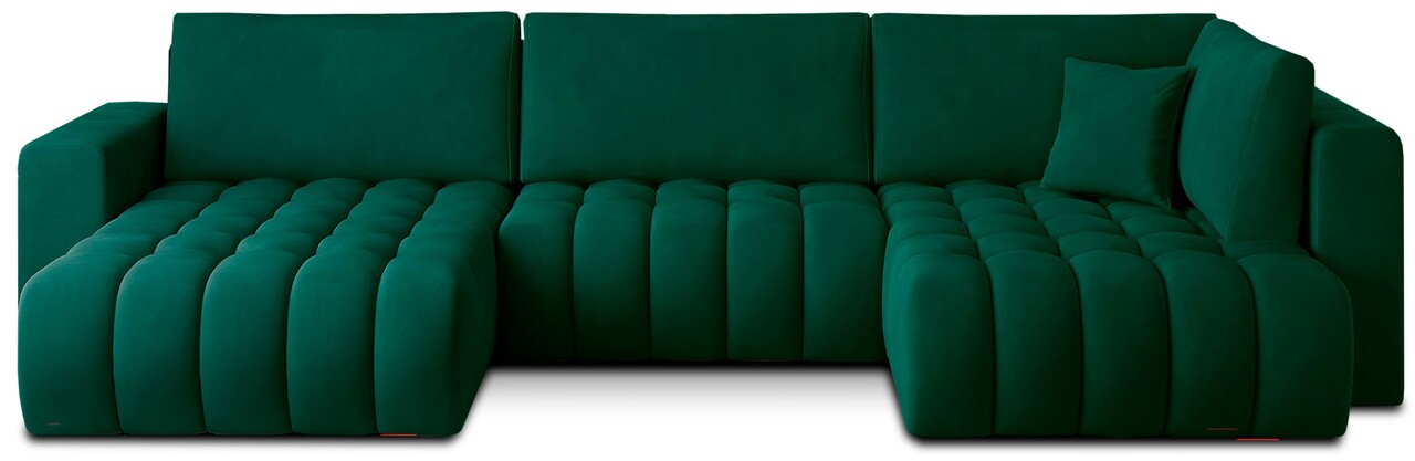 Coltar extensibil stanga 6 locuri ELTAP, LT-35NU, Bonito, 350x175x92 cm, lemn/poliester, verde inchis - 1 | YEO