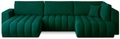 Coltar extensibil stanga 6 locuri ELTAP, LT-35NU, Bonito, 350x175x92 cm, lemn/poliester, verde inchis