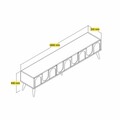 Comoda TV, Hommy Craft, Lyon 44, 180x44x35 cm, PAL, Alb/Maro
