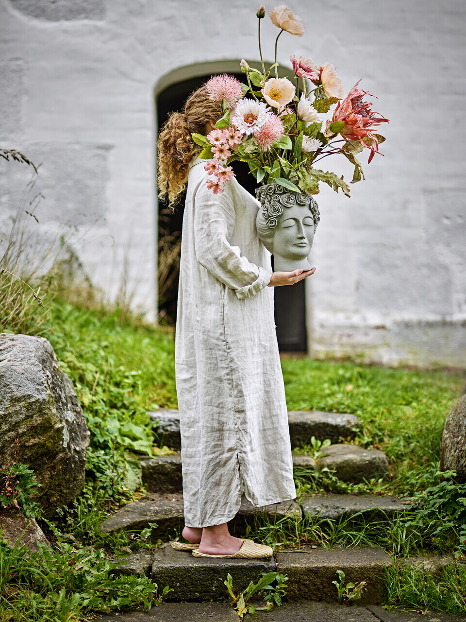 Buchet flori artificiale, Bloomingville, Dust, 40x109 cm, poliester/polietilena, roz - view 4