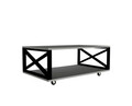 Masuta de cafea, Puqa Design, Berk, 98x33.6x60 cm, PAL, Alb/Negru