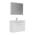 Set Dulap de Baie cu Chiuvetă și Oglindă (2 Piese), Hanah Home, Purus 80, Alb