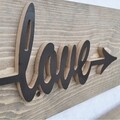 Set 3 decoratiuni de perete Love Live Laugh, Elvila Originals, 40x14 cm, handmade, lemn de molid