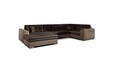 Coltar extensibil stanga 5 locuri ELTAP, Damario, 338x189x78 cm, lemn/poliester, maro inchis/maro deschis