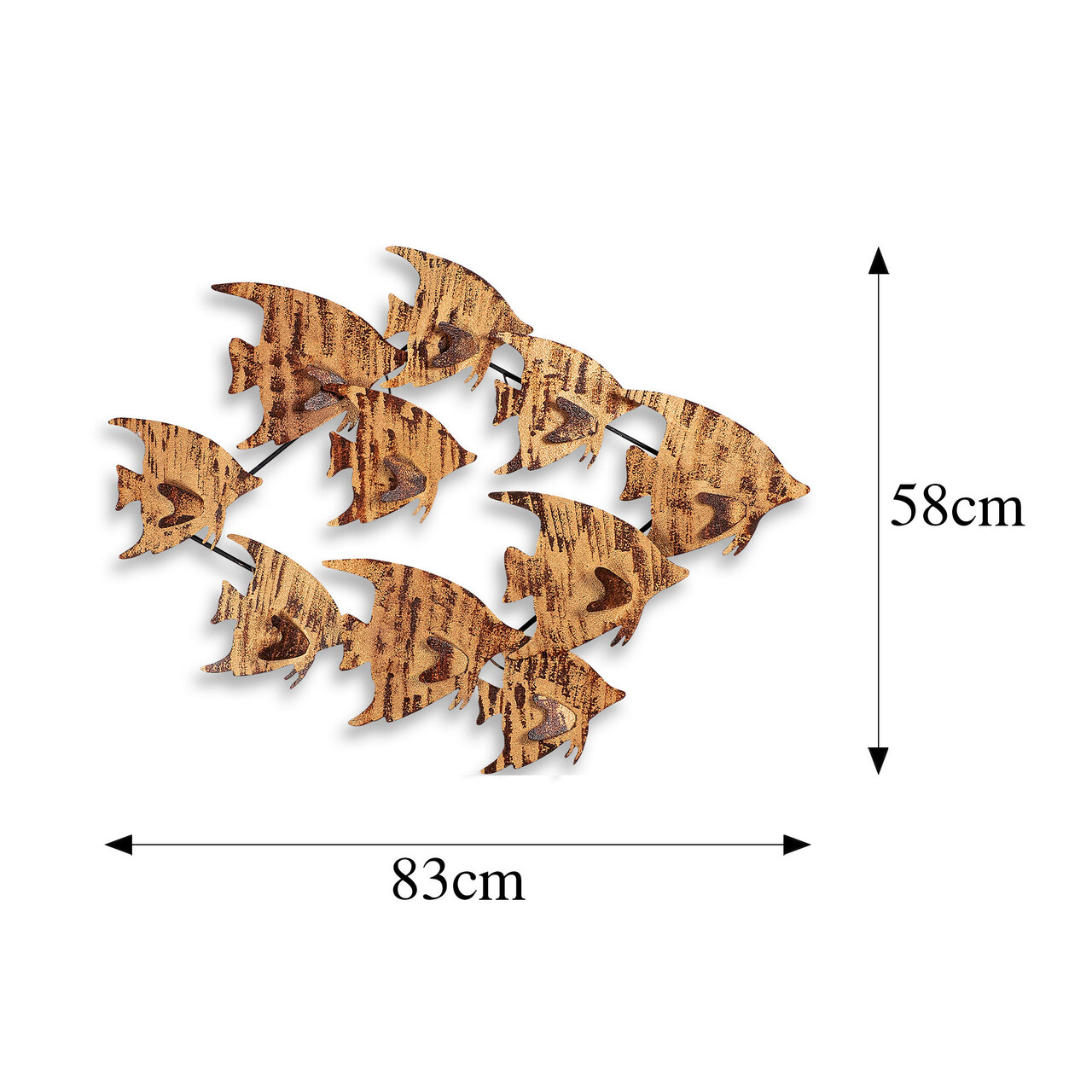 Decoratiune de perete, Melek v2, Metal, Dimensiune: 83 x 58 cm, Multicolor