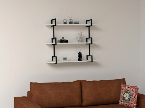 Raft de perete, puqa design, uras, 90x76x19.5 cm, pal, alb