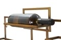 Suport de perete pentru sticle de vin Mauro Ferretti, 80x10x50 cm, 7 sticle, fier, auriu