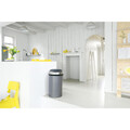 Cos de gunoi cu soft touch, Brabantia, Touch Platinum, 60 L, 40x40x71 cm, otel, gri inchis