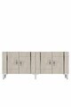 Consola, Hanah Home, Ilay 180, 180x75x32 cm, White / Travertine / Silver