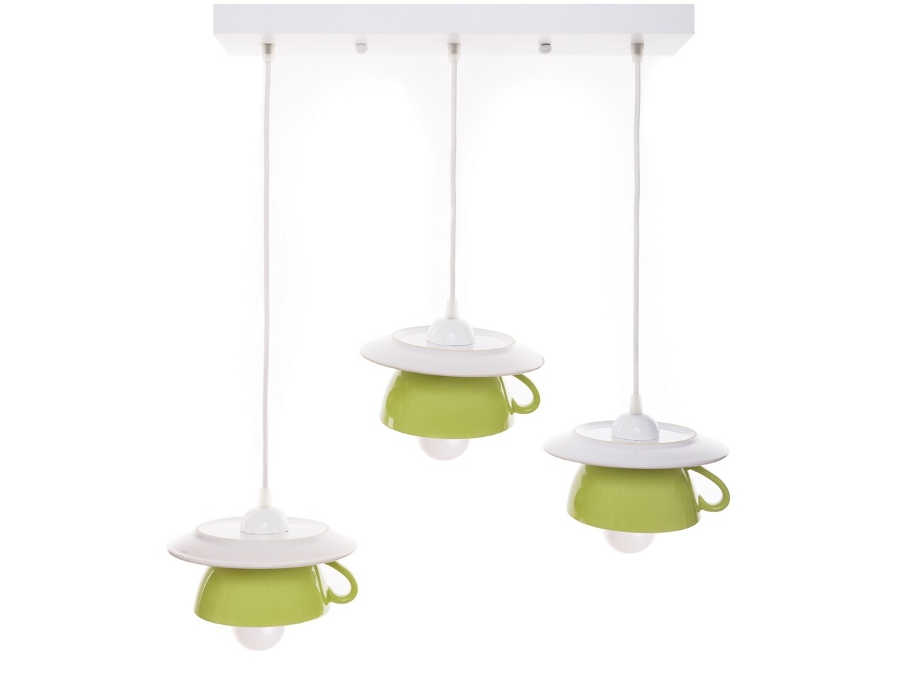 Lustra Afternoon Tea, Deco Republic, E27, 3x60W, Ceramica, Verde Deschis