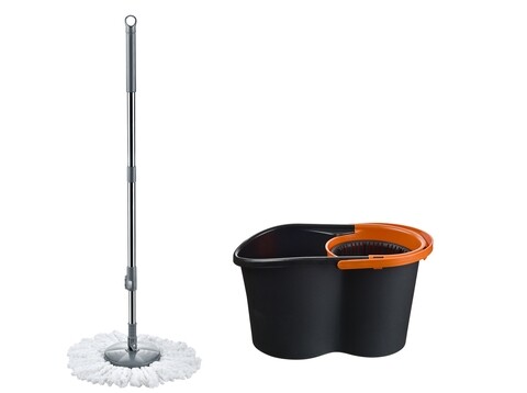 Set curatenie cu mop rotativ 360 Jumbo Magic, Vanora, negru/portocaliu