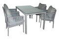 Set gradina/terasa 5 piese, My Interior, Otto, rattan/aluminiu, gri deschis