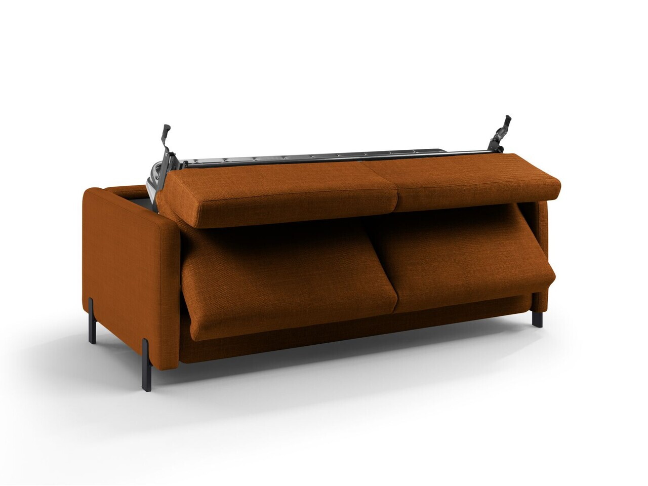 Canapea extensibila 3 locuri, Gloria, Micadoni Home, 206x102x88 cm, tesatura structurata, caramiziu — imaginea 4