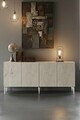 Consola, Hanah Home, Gumus 180, 180x79x32 cm, Alb / Travertin
