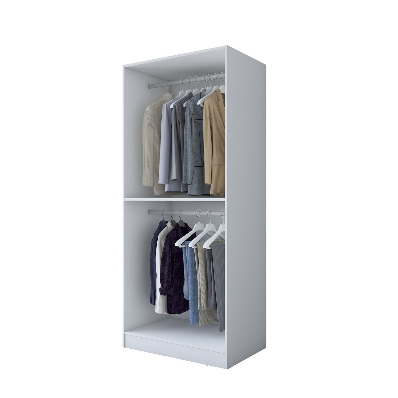 Dulap pentru haine, Hanah Home, BA187, 90x210x57.5 cm, PAL melaminat, Alb - view 9