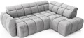 Coltar extensibil dreapta 4 locuri ELTAP, RT-04SO, Falconn, 258x208x107 cm, lemn/poliester, gri
