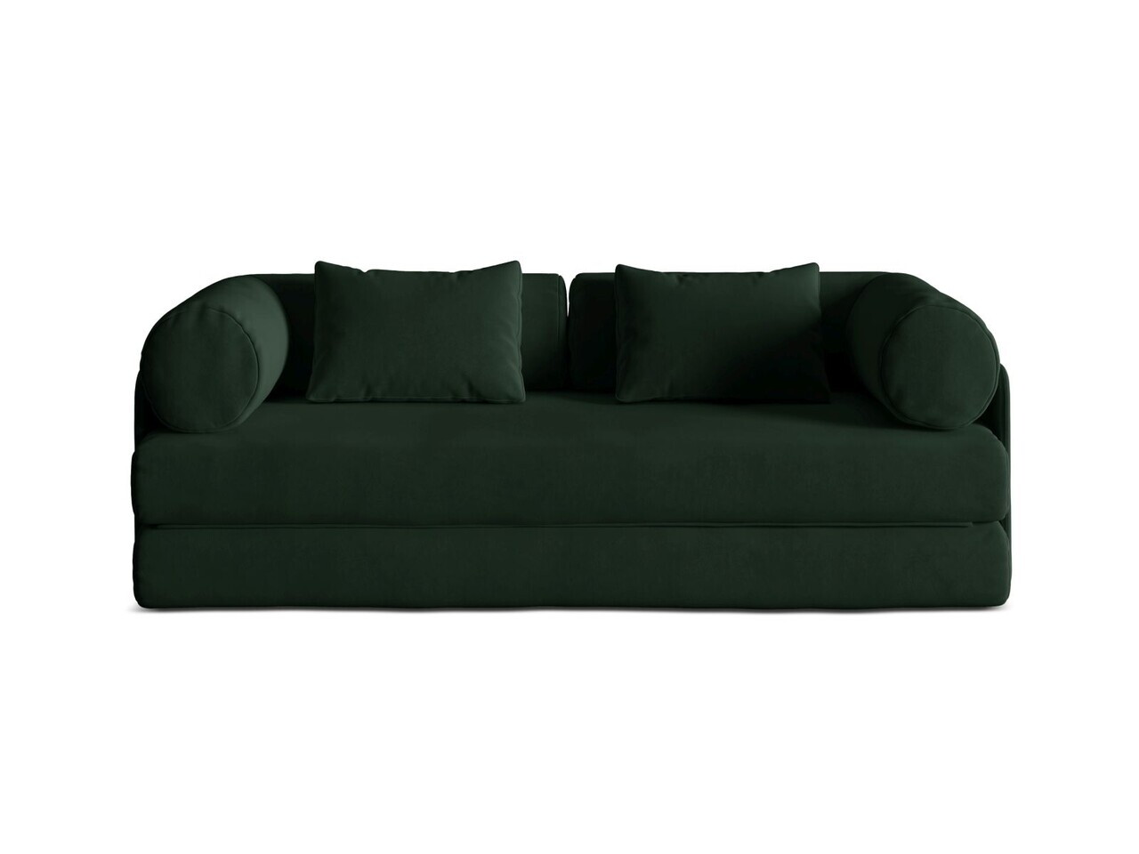 Canapea extensibila 3 locuri, Dreamy, Micadoni Home, 206x95x70 cm, catifea, verde bottle