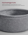 Masuta de cafea cu cos textil, Vasagle, Modern Style, 75x45 cm, PAL/otel/poliester, negru/gri