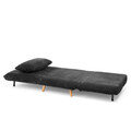 Canapea 1 loc Solace, Homla, 83x91x84 cm, MDF/catifea din poliester, negru