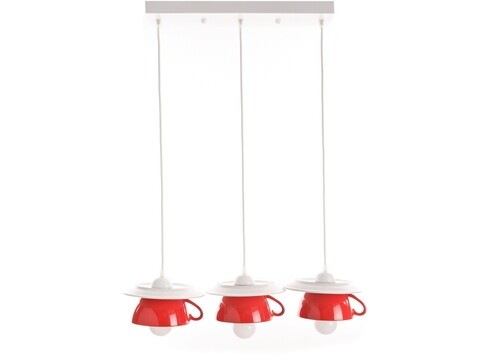 Lustra Afternoon tea, Deco Republic, E27, 3x60W, ceramica, rosu