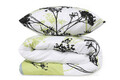 Lenjerie de pat dubla Super King (FR), 3 piese, Blezza - Green v2, Victoria, 65% bumbac/35% poliester
