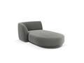 Sezlong living stanga 2 locuri, Miley, Micadoni Home, BL, 155x92x74 cm, catifea, gri deschis