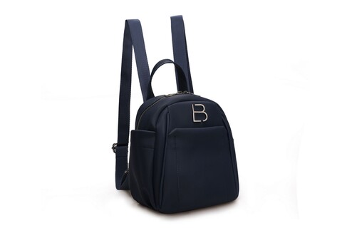 Rucsac, lucky bees, 915 dark blue, piele ecologica, bleumarin