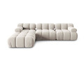 Canapea modulara 4 locuri, Bellis-51, Micadoni Home, 282x188x70 cm, catifea, bej inchis