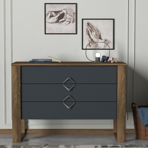 Comoda Bumerang, Tera Home, 110×44.8×76 cm, maro/antracit Comode