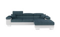 Coltar extensibil dreapta 4 locuri ELTAP, Armd-45, Armando, 289x203x85 cm, lemn/poliester, albastru/alb