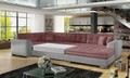 Coltar extensibil dreapta 5 locuri ELTAP, Damario, 338x189x78 cm, lemn/poliester, roz/gri