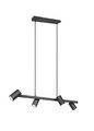 Lustra Marley, TRIO, 80x18x150 cm, 35W, 4x GU10, metal, negru mat