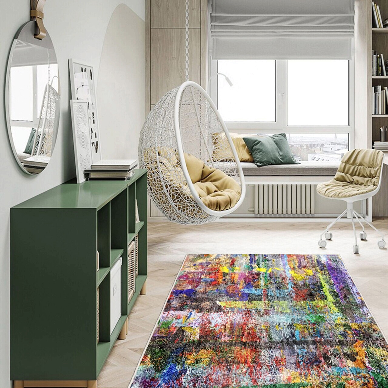 Covor, Exfab287, 100x200 cm, Poliester, Multicolor