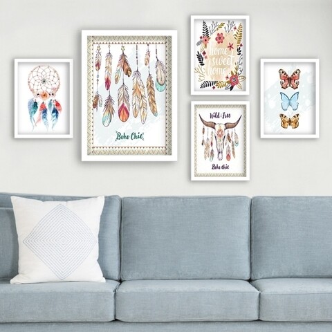 Set 5 tablouri decorative, SET_116, Lulu, 24×29 cm/34×44 cm, plastic Decoratiuni
