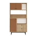 Dulap multifunctional, Locelso, RE3-SK, Stejar / Tigla Roșu