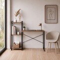 Birou, Hanah Home, Velora, 125x108x45 cm, Pin Atlantic / Negru