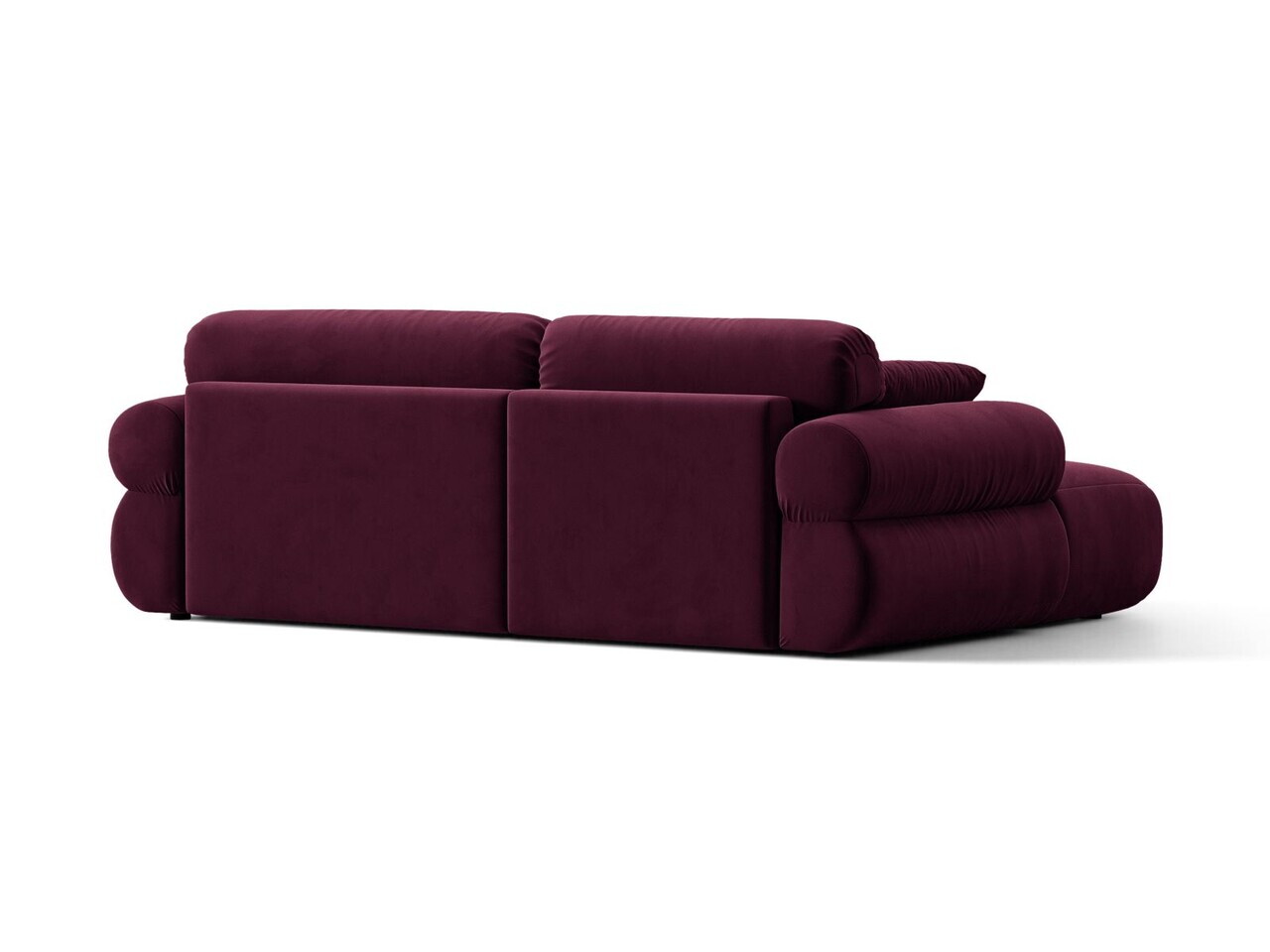 Coltar stanga 4 locuri, Ophelia, Micadoni Home, 236x164x84 cm, catifea, bordo — imaginea 7
