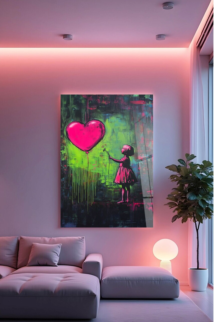 Tablou decorativ, Hhlneon0036, 50 x 70 cm, Multicolor