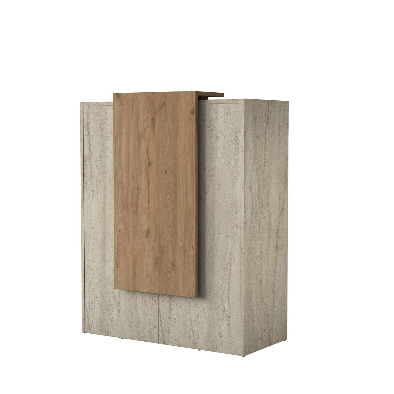 Masa de receptie, Hanah Home, MA104, 90x110x40 cm, PAL melaminat, Travertin / Nuc - view 9