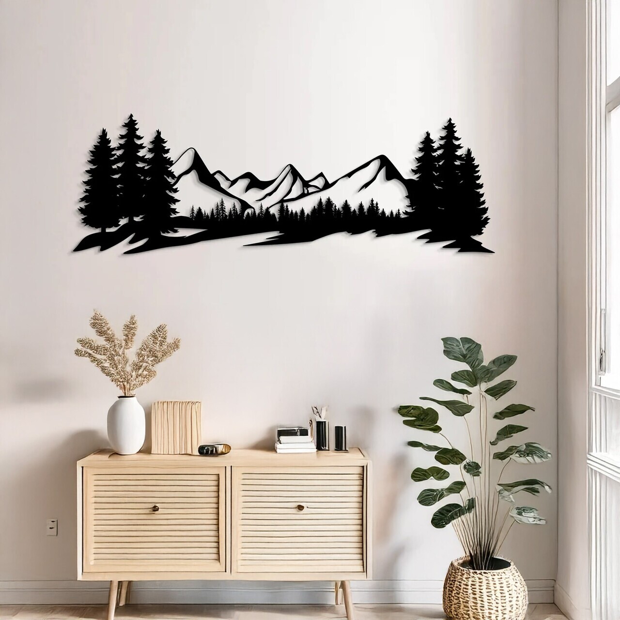 Decoratiune de perete, DCV-1009-MT, Dimensiune: 60 x 20 cm, Negru — imaginea 3