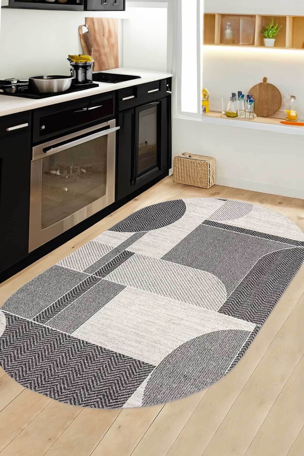 Covor, CLR-5085-MTF-104, 80x250 cm, Poliester, Antracit