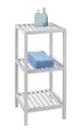 Suport cu 3 rafturi, Wenko, Norway, 36 x 79 x 36 cm, lemn de nuc, alb