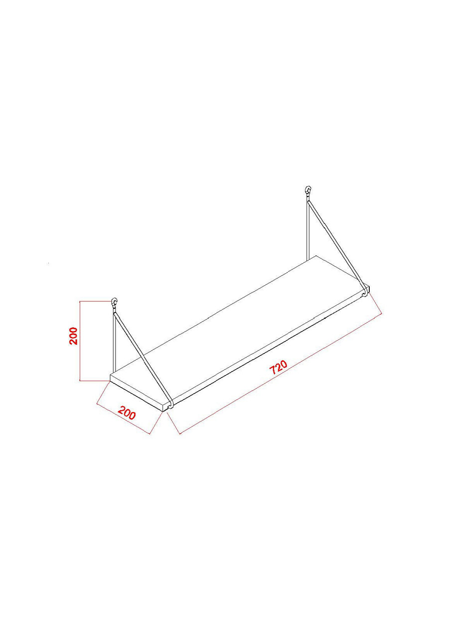 Raft de perete, Hanah Home, Armoni, 72x20x20 cm, Maro - view 4
