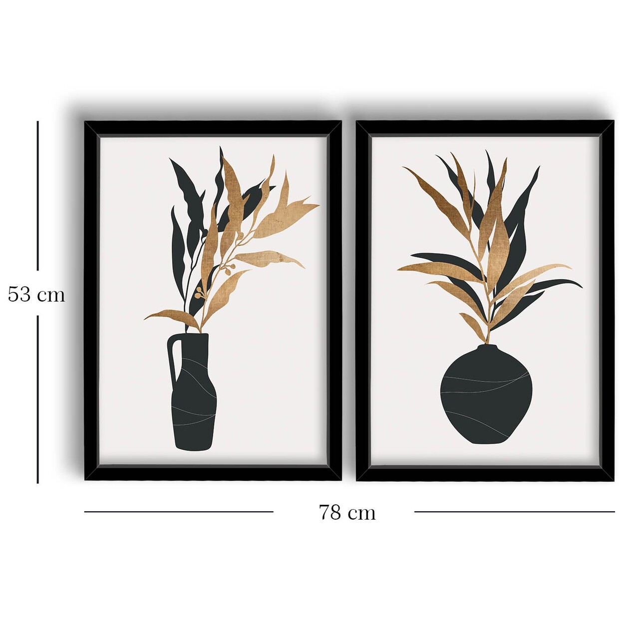 Set 2 tablouri decorative, 2P3853NISCT-012, Lemn, Maro / Alb / Negru - view 2