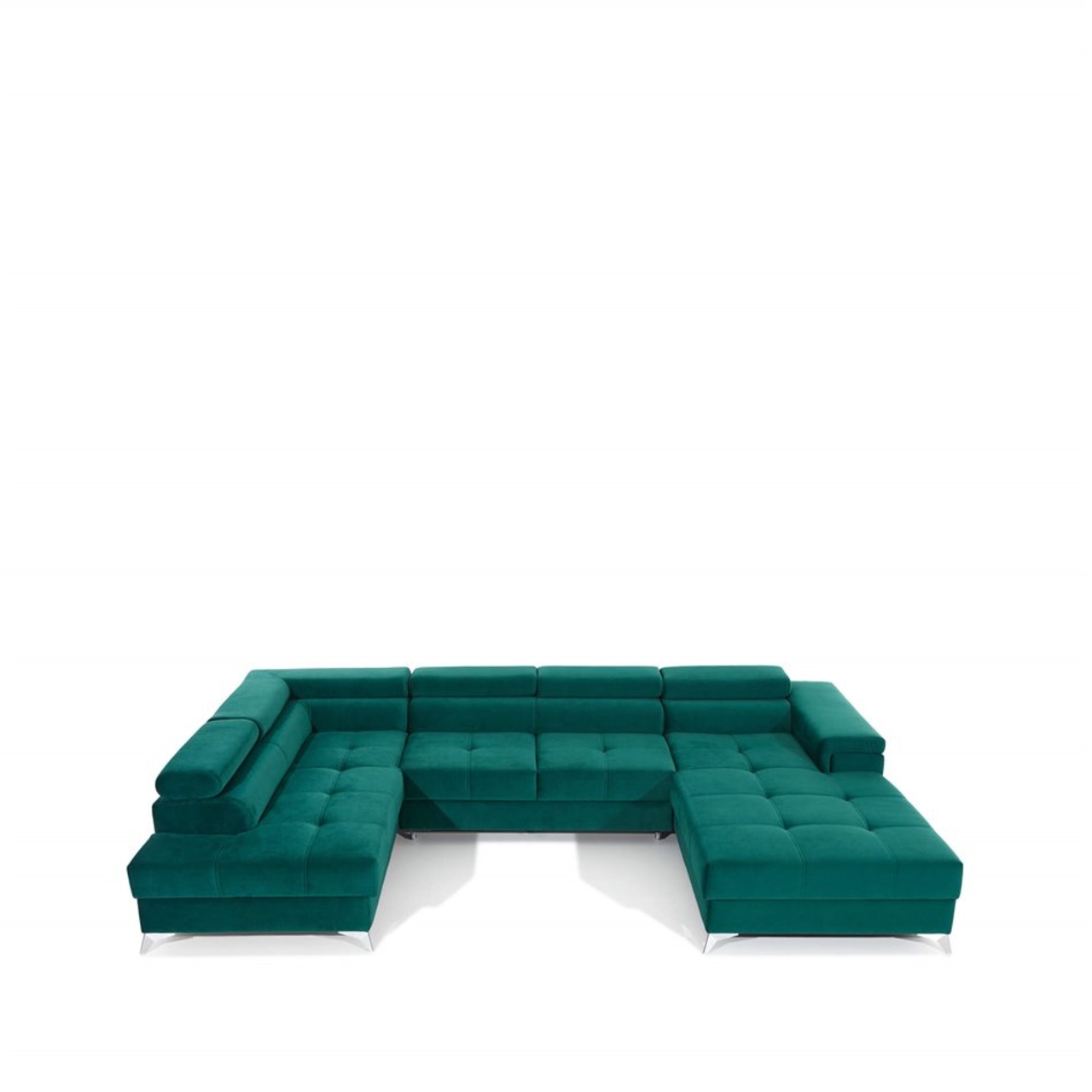 Coltar extensibil stanga 5 locuri ELTAP, Edr-99, Eduardo, 337x205x88 cm, lemn/poliester, verde inchis - 3 | YEO