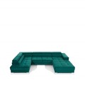 Coltar extensibil stanga 5 locuri ELTAP, Edr-99, Eduardo, 337x205x88 cm, lemn/poliester, verde inchis