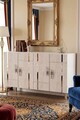 Consola, Hanah Home, Ilay 120, 120x75x32 cm, White / Travertine / Silver