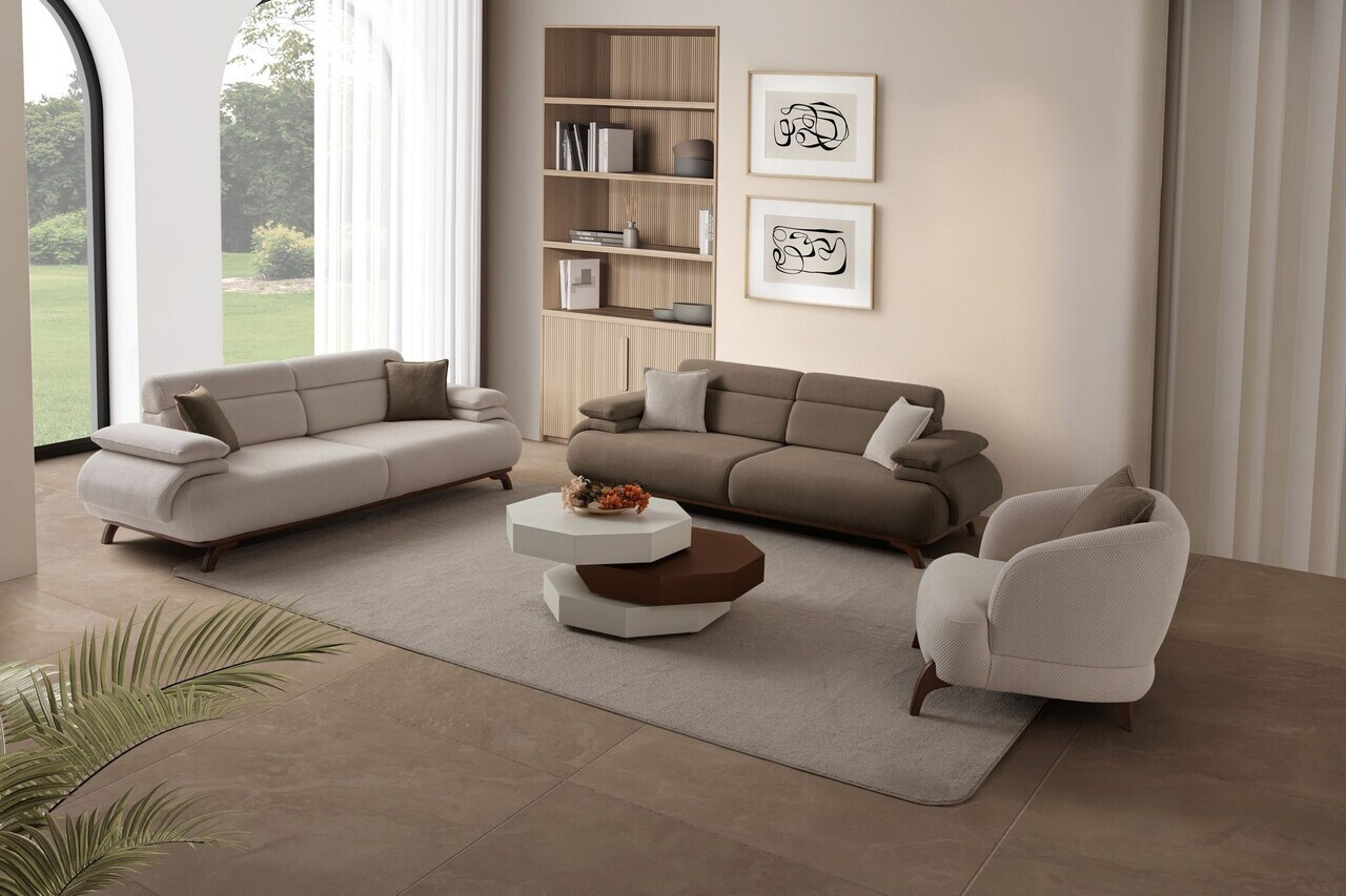 Canapea 3 locuri, Atelier del Sofa, 752EST1153, Lemn de carpen/PAL melaminat, Pământ - view 7